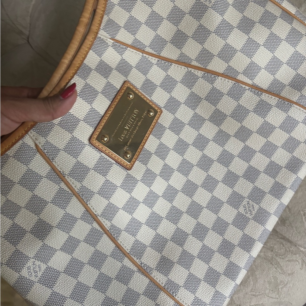 Louis Vuitton Damier Azur Tote with Tan Trim